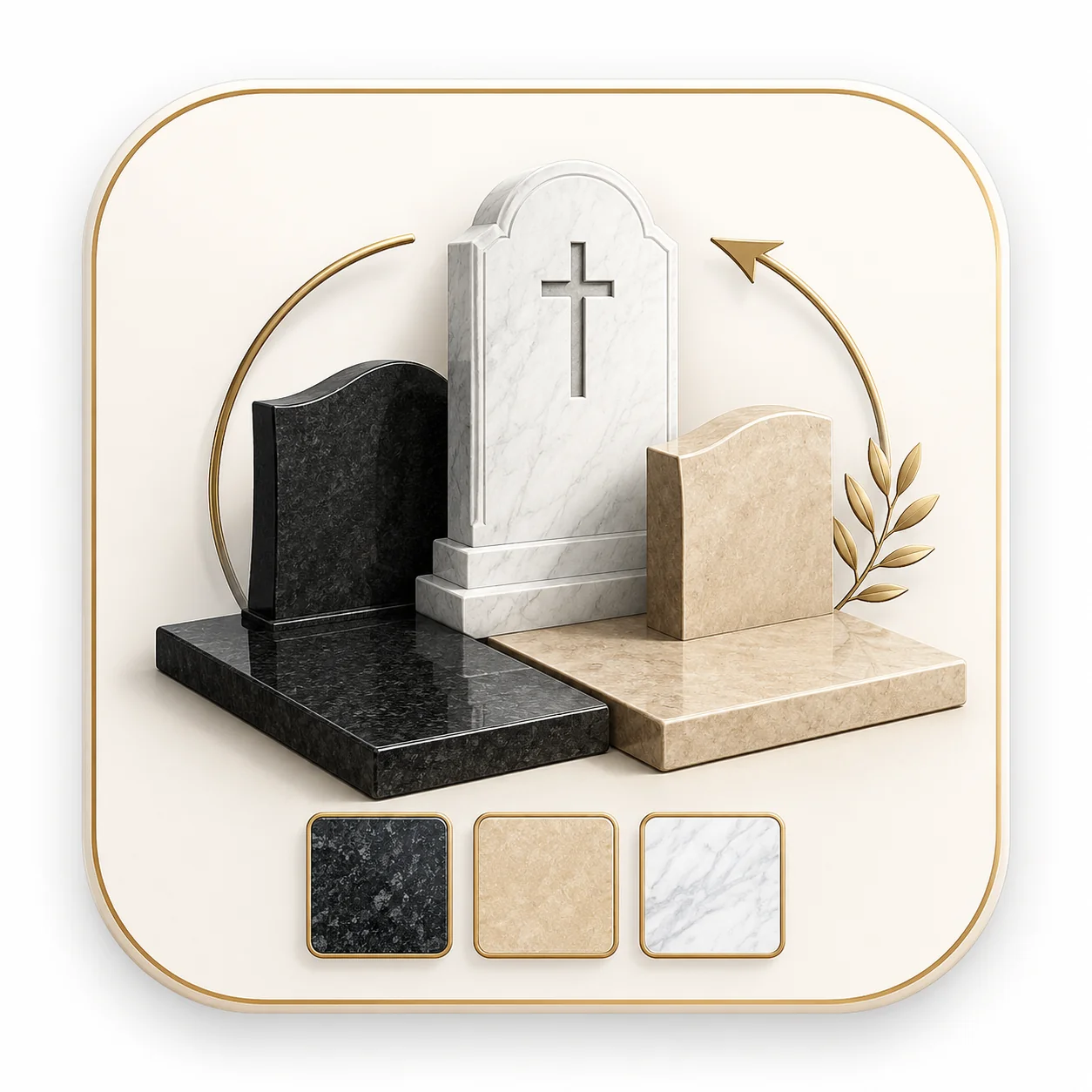 Granite and marble stones icon
